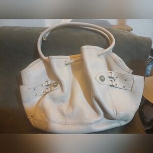Cole Haan Cream Leather Tote Bag